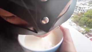 调教母狗一边吃鸡一边喝豆浆